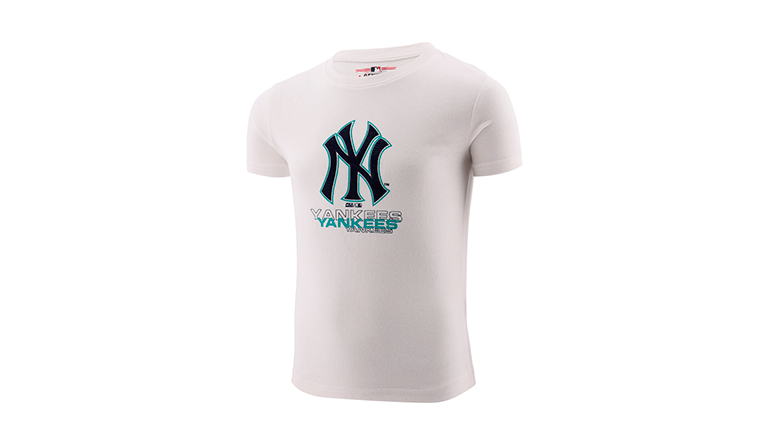 CAMISETA MLB DE NIÑO MANGA CORTA, CUELLO REDONDO-MLBTS322202-WHT