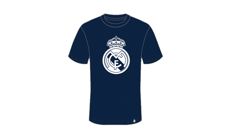 CAMISETA REAL MADRID DE NIÑO MANGA CORTA, CUELLO REDONDO-RMTS32201-NVY