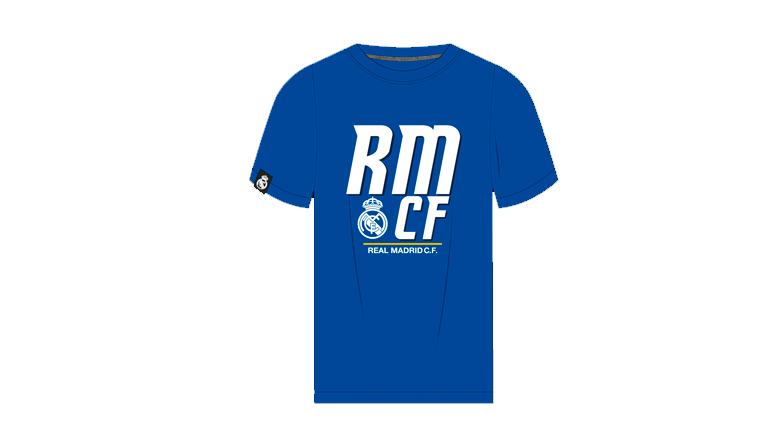 CAMISETA REAL MADRID DE HOMBRE MANGA CORTA, CUELLO REDONDO -RMTS523103-BLU