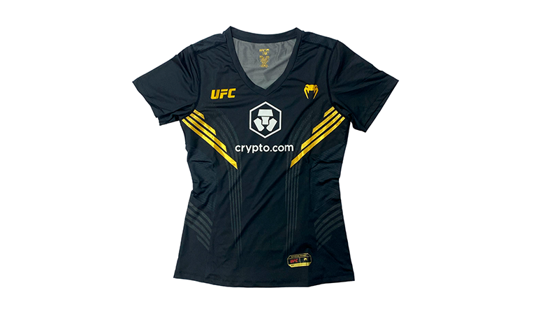 UFC VENUM AUTHENTIC FIGHT NIGHT 2.0 WOMEN'S BLACK/GOLD WALKOUT JERSEY - UFCGLZ001203