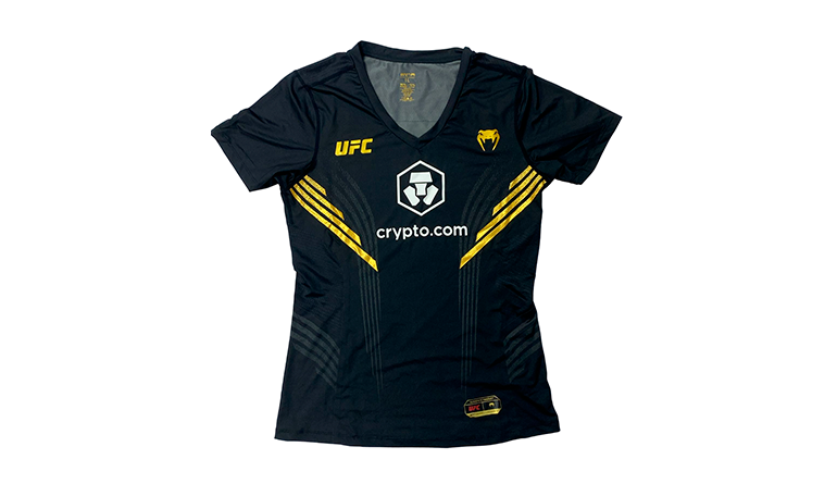 UFC VENUM AUTHENTIC FIGHT NIGHT 2.0 WOMEN'S BLACK/GOLD WALKOUT JERSEY - UFCGLZ001204